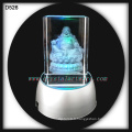 3D crystal gravé au laser crystal Bouddha artisanat avec conduit de base